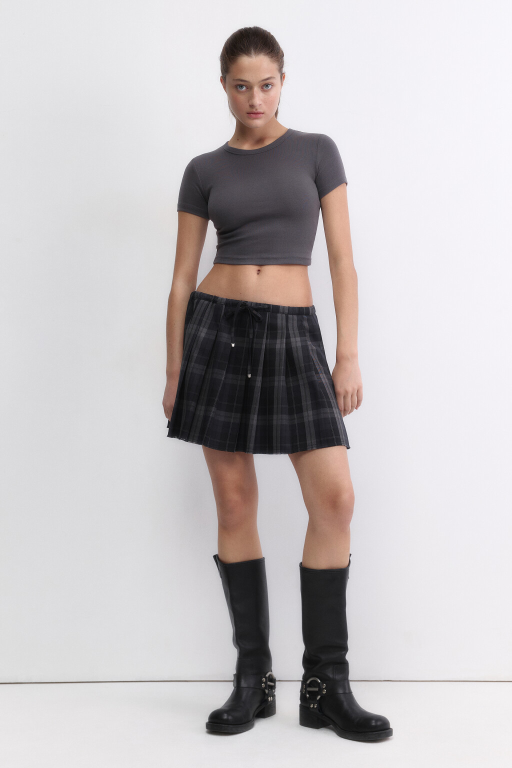 Футболка-топ базовая укороченная - цвет серый - 5