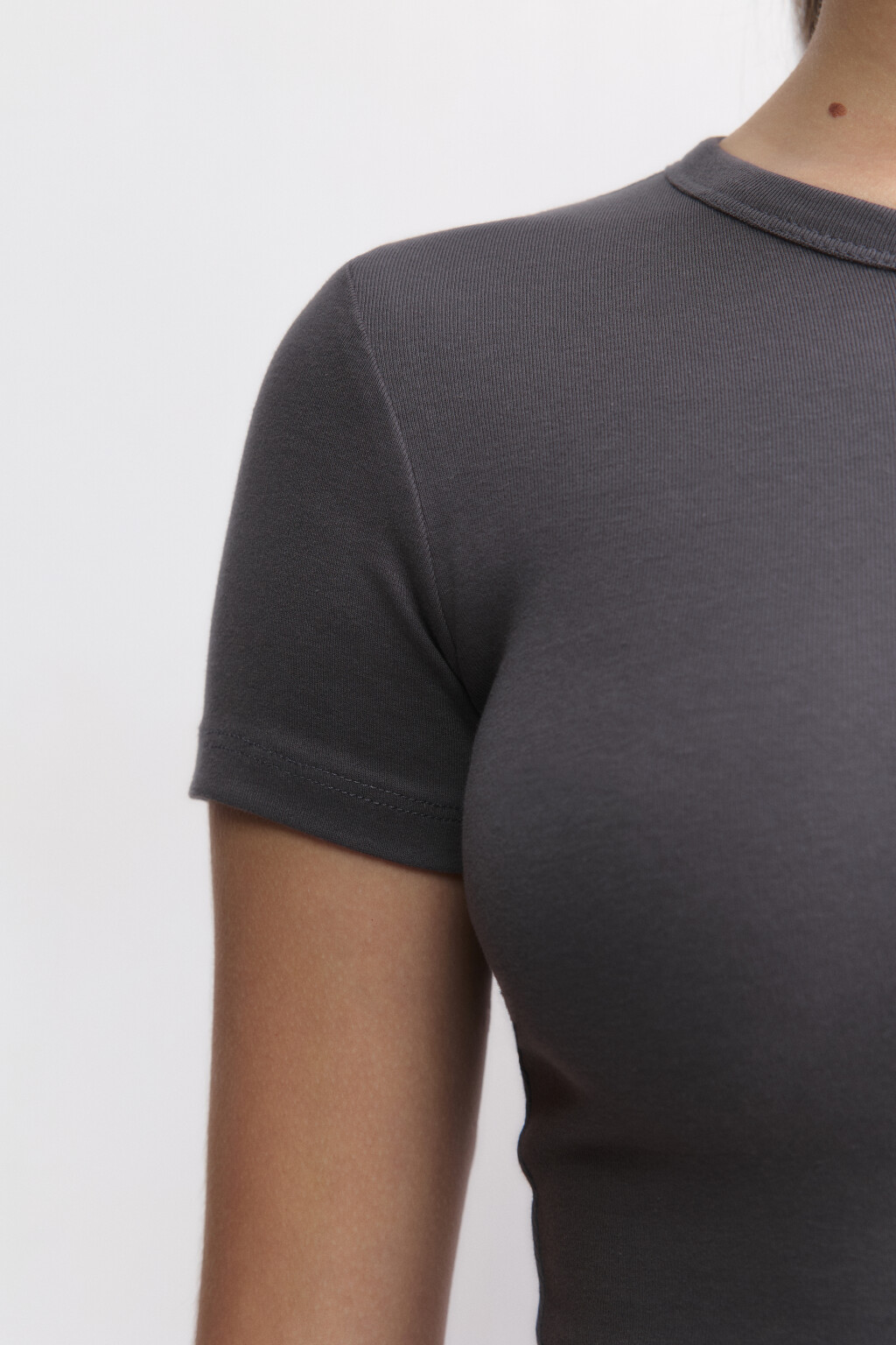 Футболка-топ базовая укороченная - цвет серый - 7