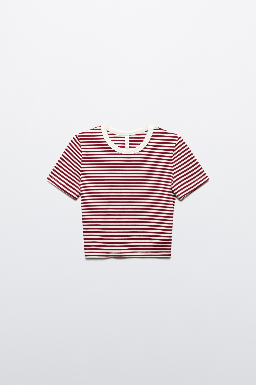 Футболка-топ укороченная в полоску - цвет бордовый - 10