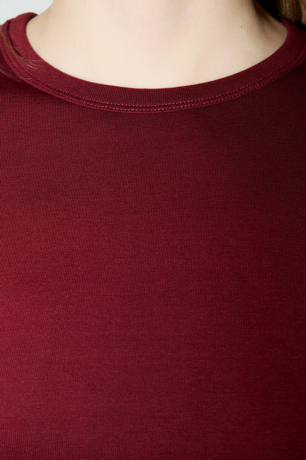 Футболка-топ базовая укороченная - цвет бордовый - 5