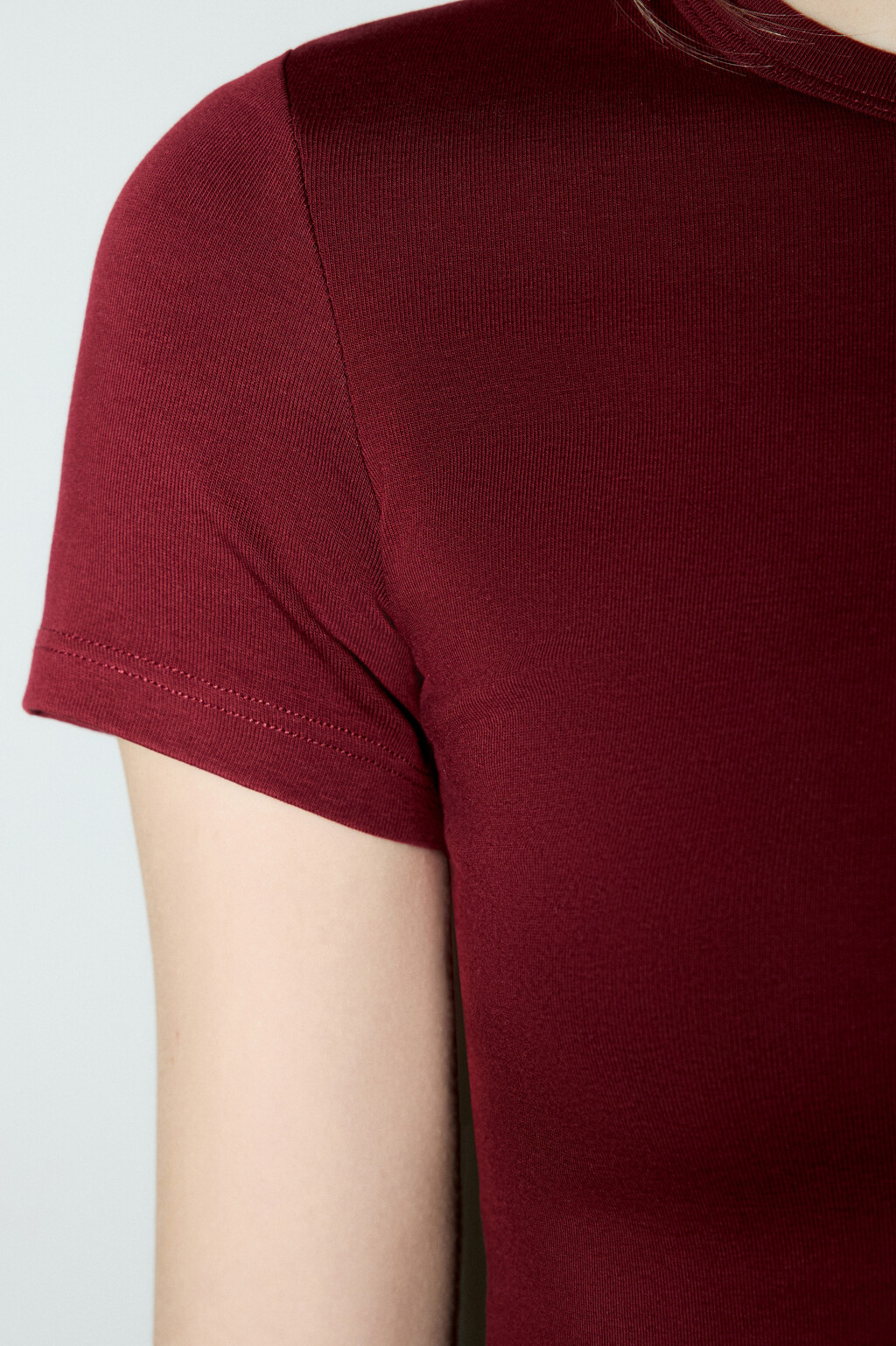 Футболка-топ базовая укороченная - цвет бордовый - 6