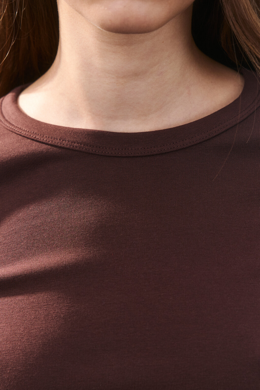 Футболка-топ базовая укороченная - цвет коричневый - 5