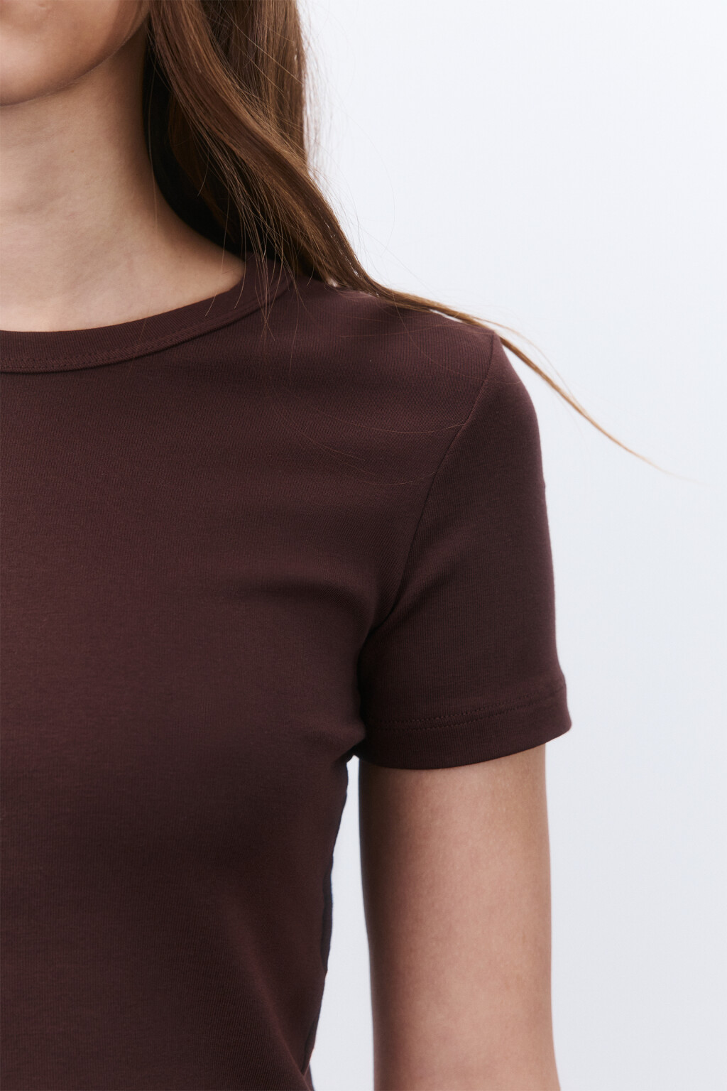 Футболка-топ базовая укороченная - цвет коричневый - 6