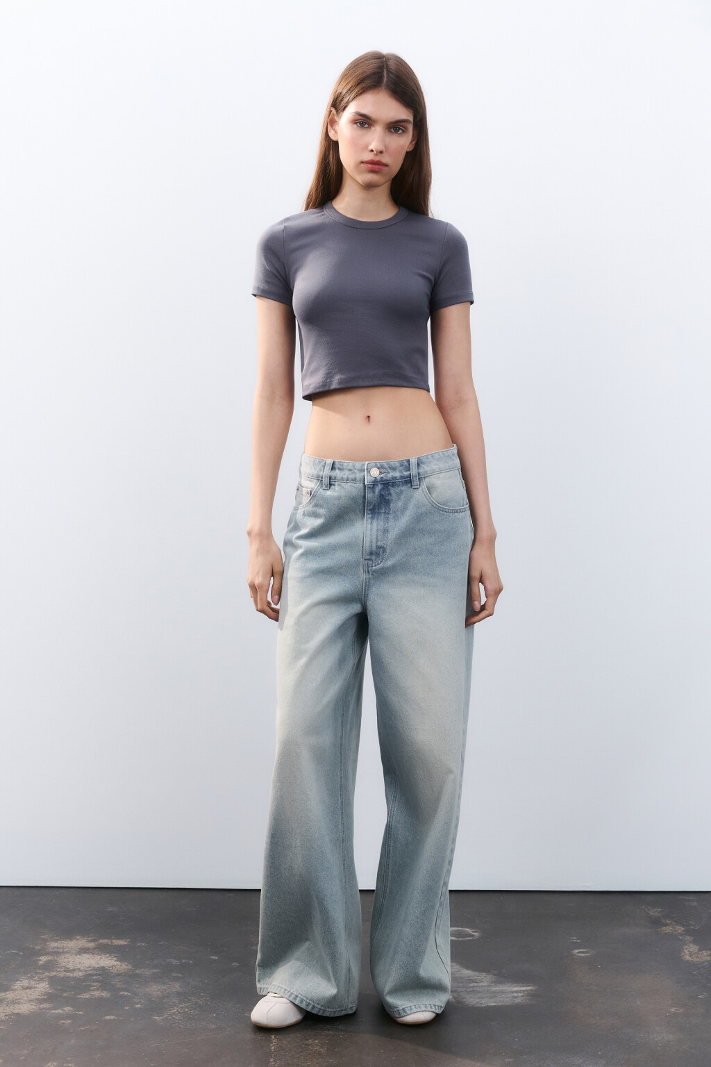 Футболка-топ базовая укороченная - цвет серый - 4