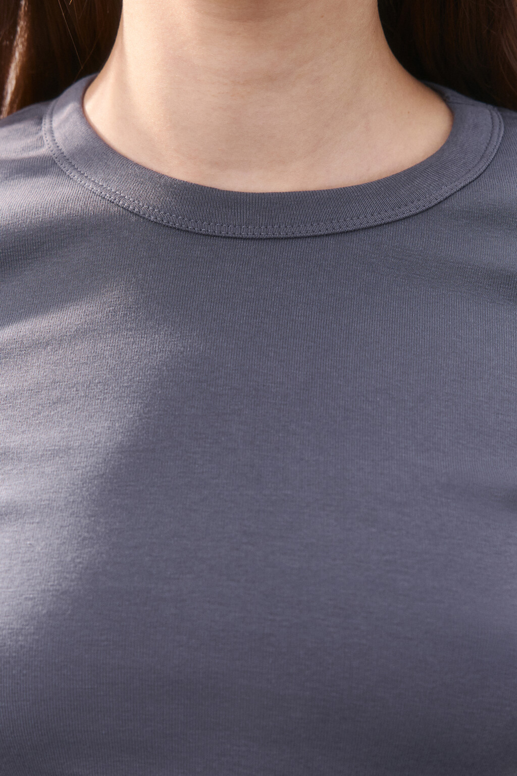 Футболка-топ базовая укороченная - цвет серый - 5