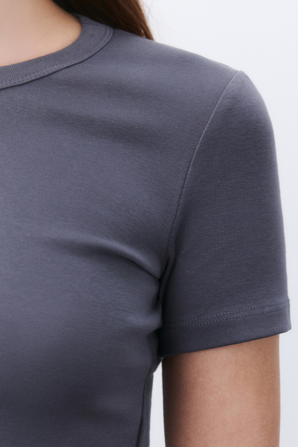 Футболка-топ базовая укороченная - цвет серый - 6