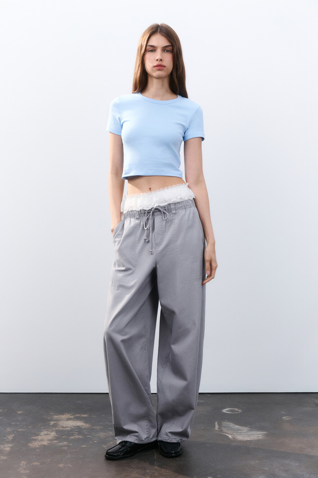 Футболка-топ базовая укороченная - цвет голубой - 4