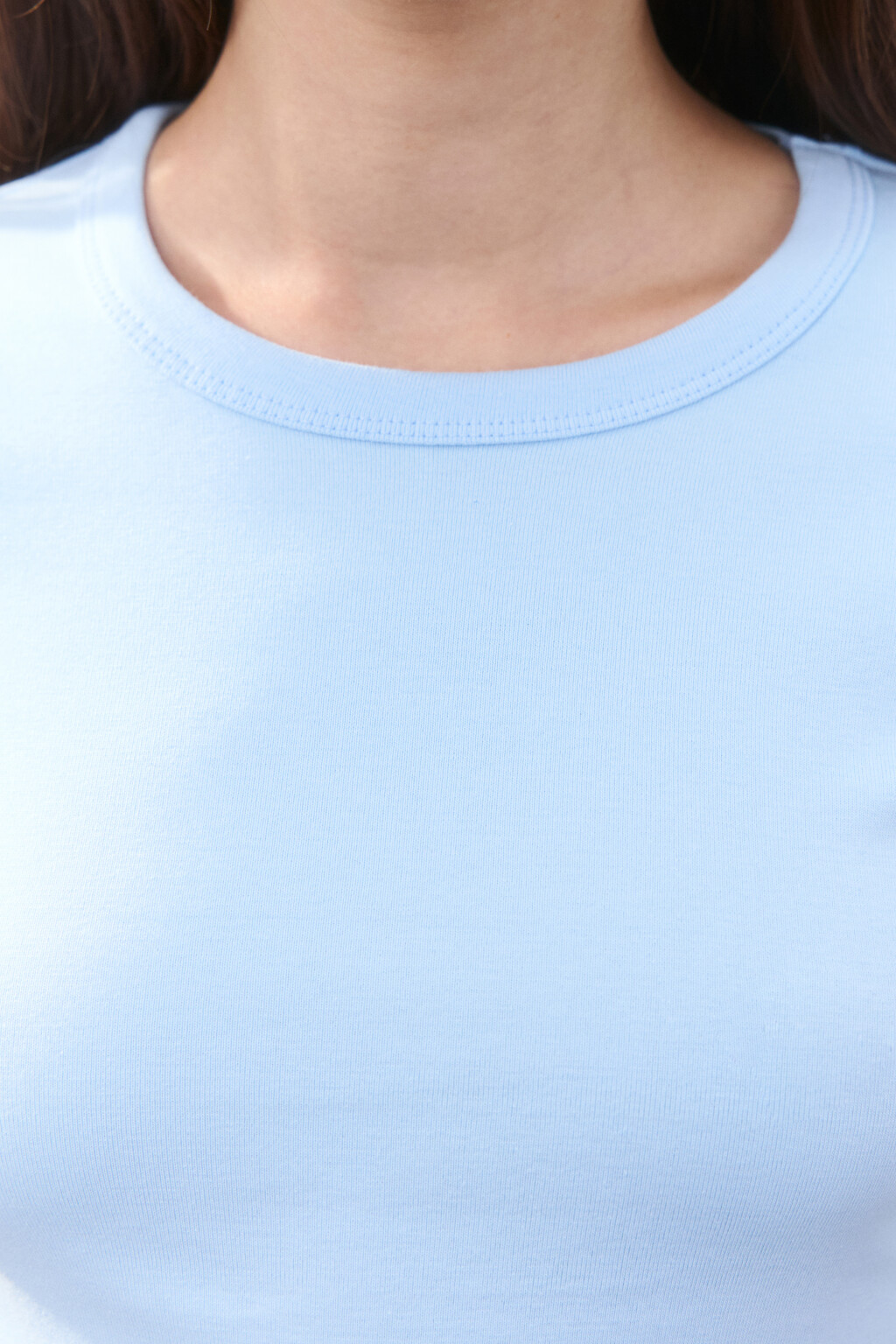 Футболка-топ базовая укороченная - цвет голубой - 5