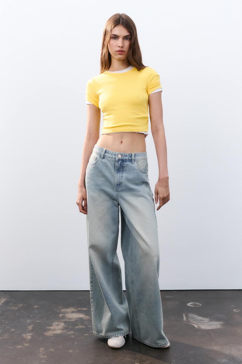 Футболка-топ базовая укороченная - цвет желтый - 4