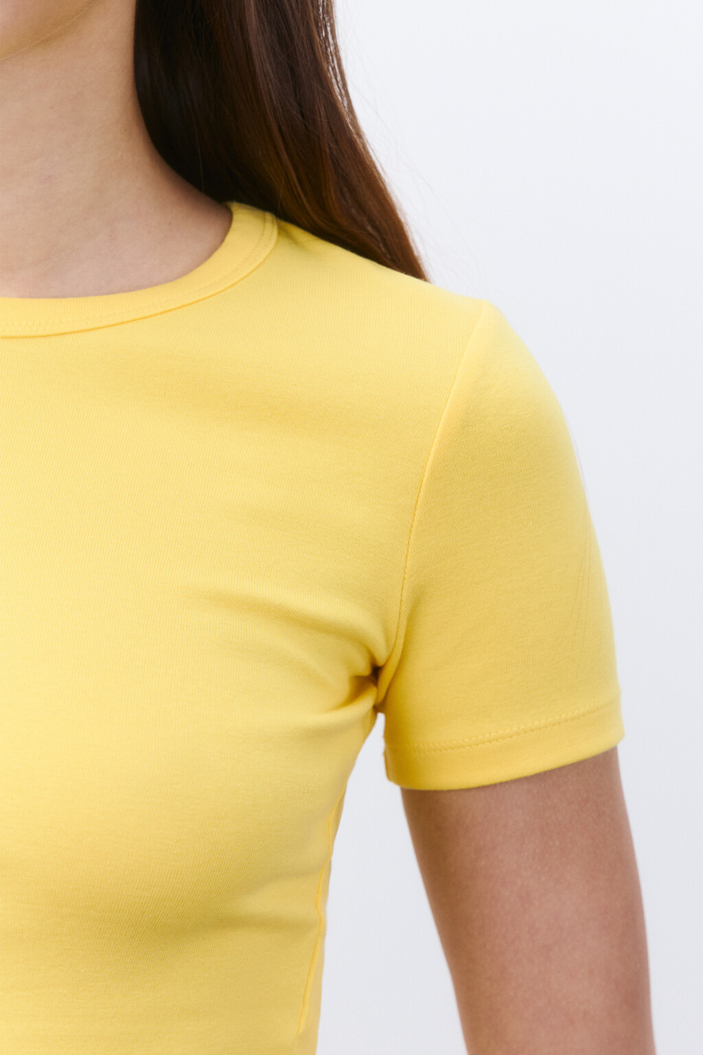 Футболка-топ базовая укороченная - цвет желтый - 6