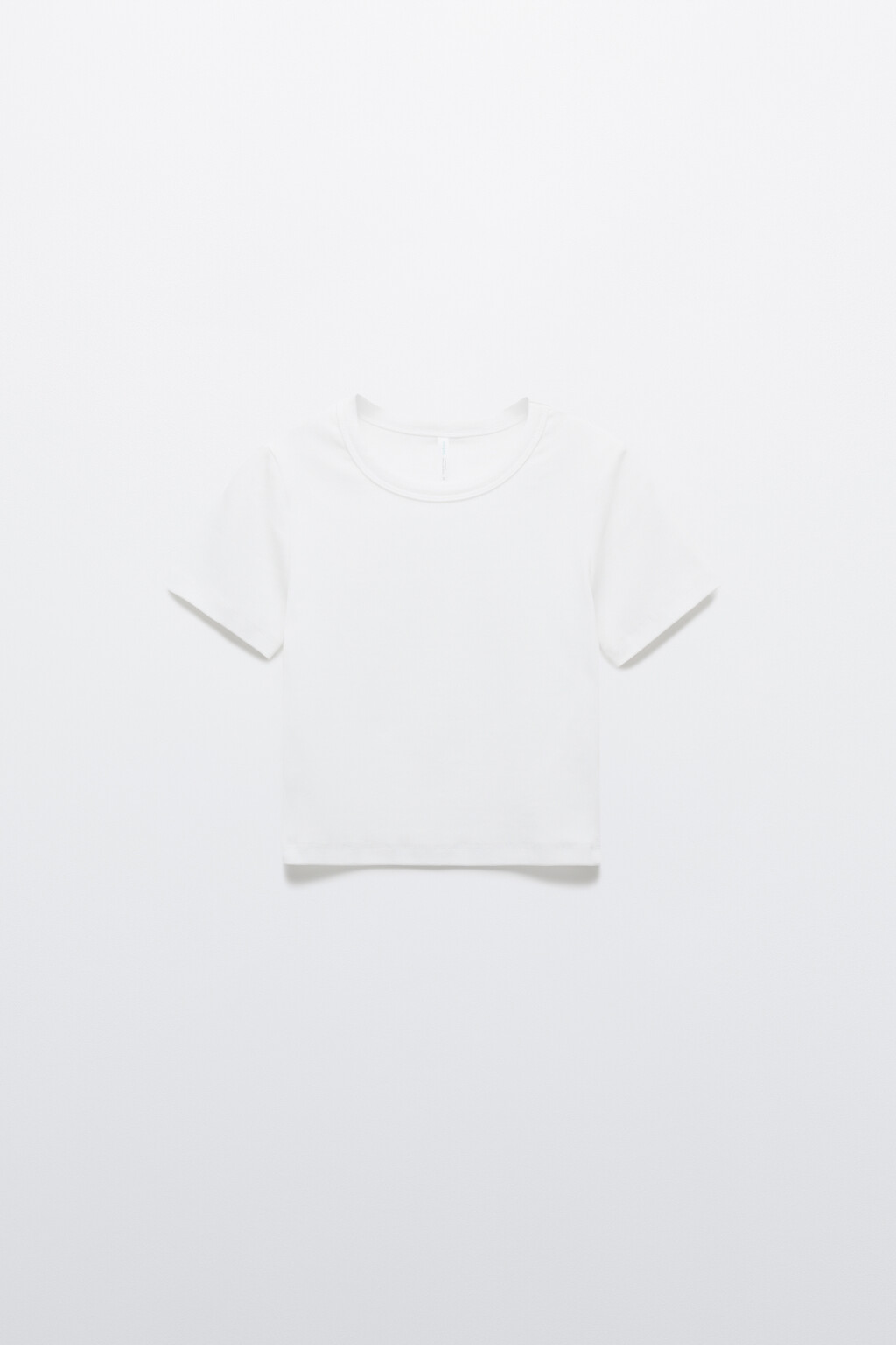 Футболка-топ базовая укороченная - цвет белый - 1