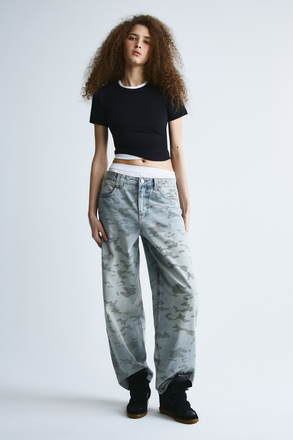 Футболка-топ базовая укороченная - цвет черный - 5