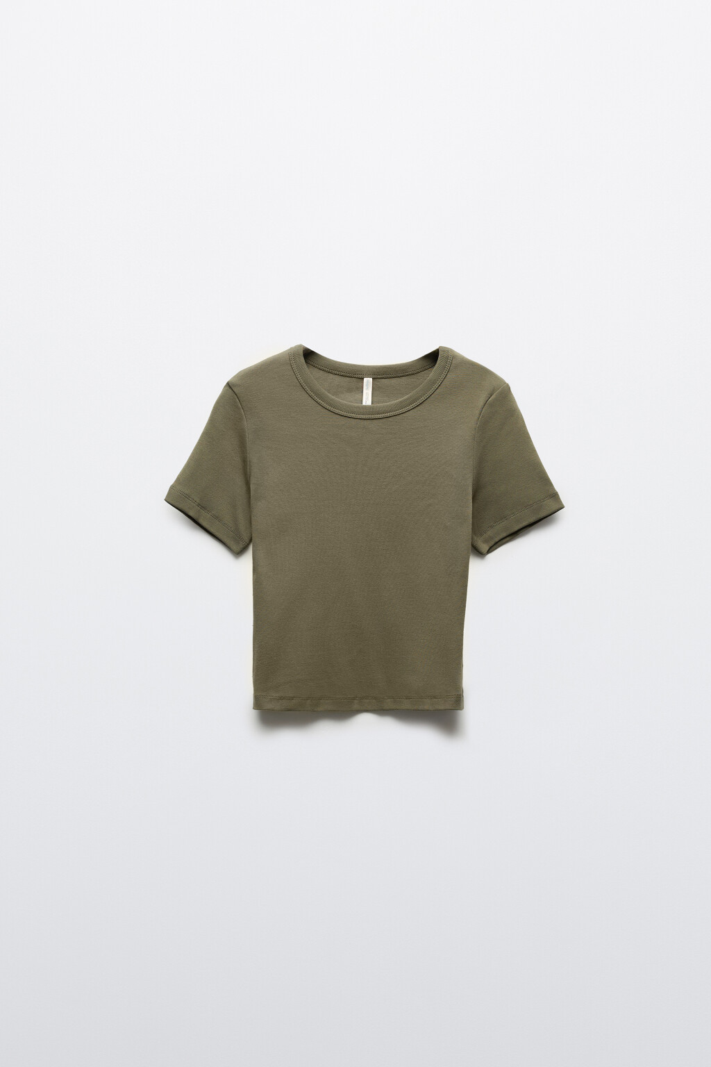 Футболка-топ базовая укороченная - цвет зеленый - 1