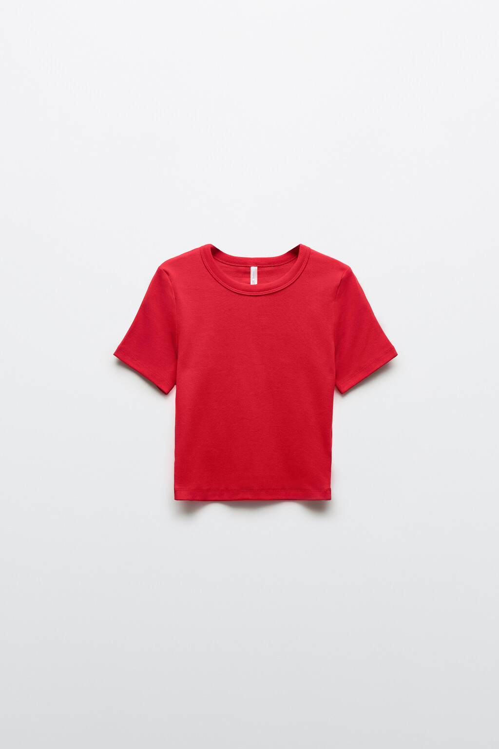 Футболка-топ базовая укороченная - цвет красный - 1