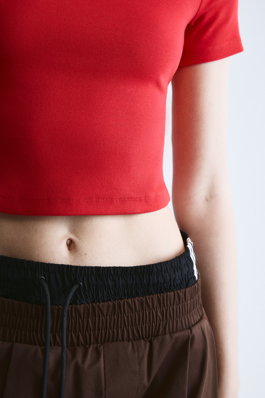 Футболка-топ базовая укороченная - цвет красный - 6