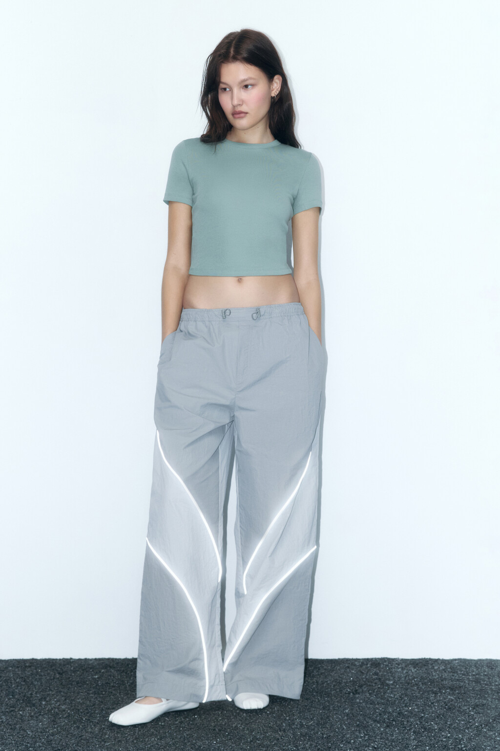 Топ-футболка хлопковый облегающий - цвет мятный - 5