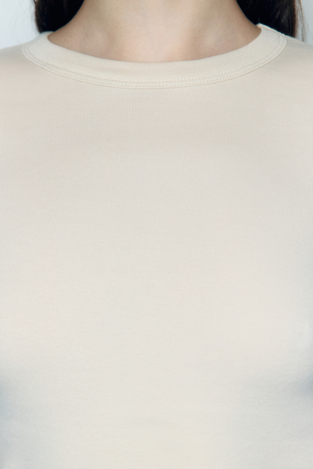 Топ-футболка хлопковый облегающий - цвет бежевый - 6