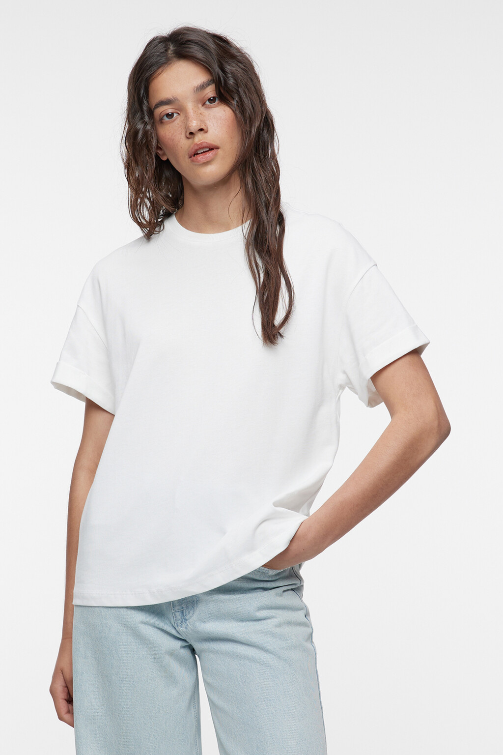 Футболка TLOOSE свободная хлопковая - цвет белый - 1