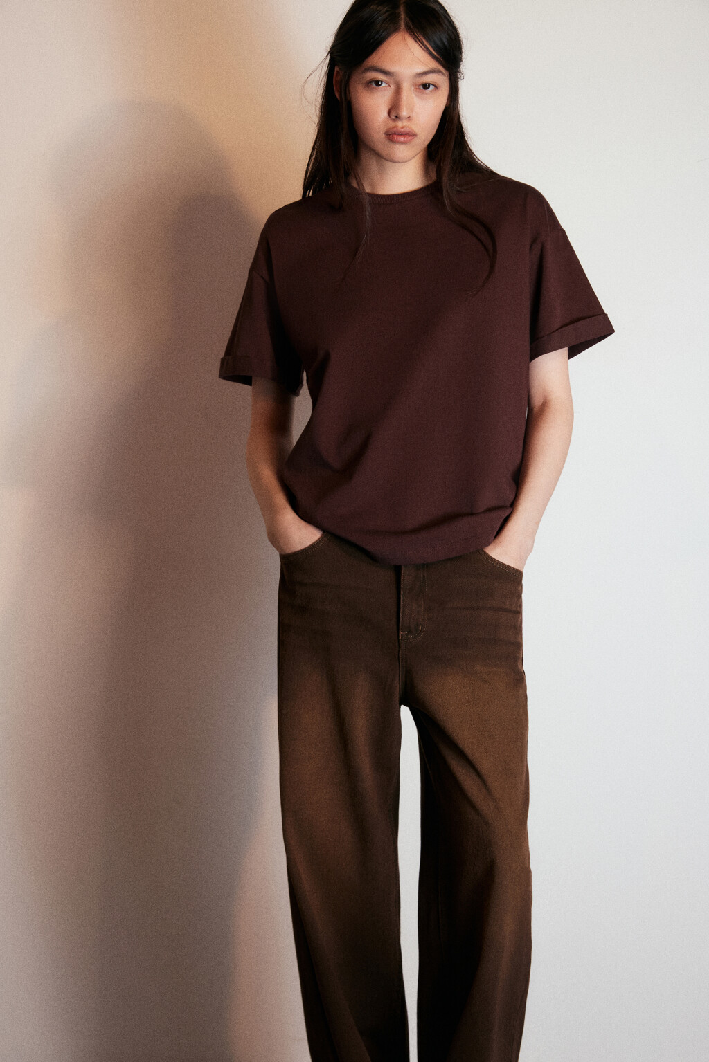 Футболка TLOOSE свободная хлопковая - цвет коричневый - 1