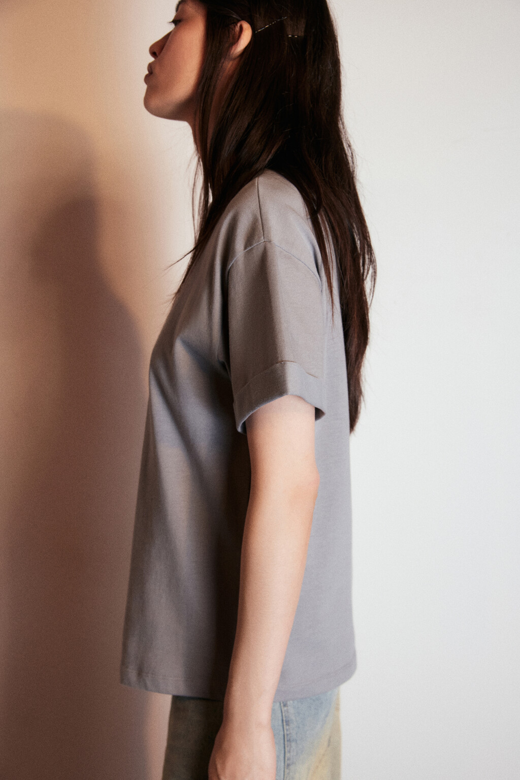 Футболка TLOOSE свободная хлопковая - цвет серый - 1