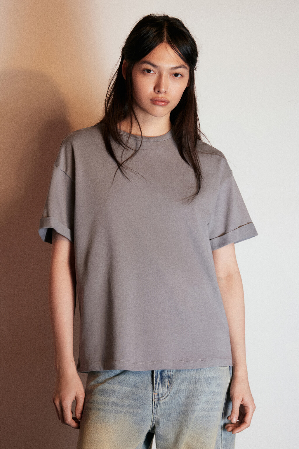 Футболка TLOOSE свободная хлопковая - цвет серый - 3