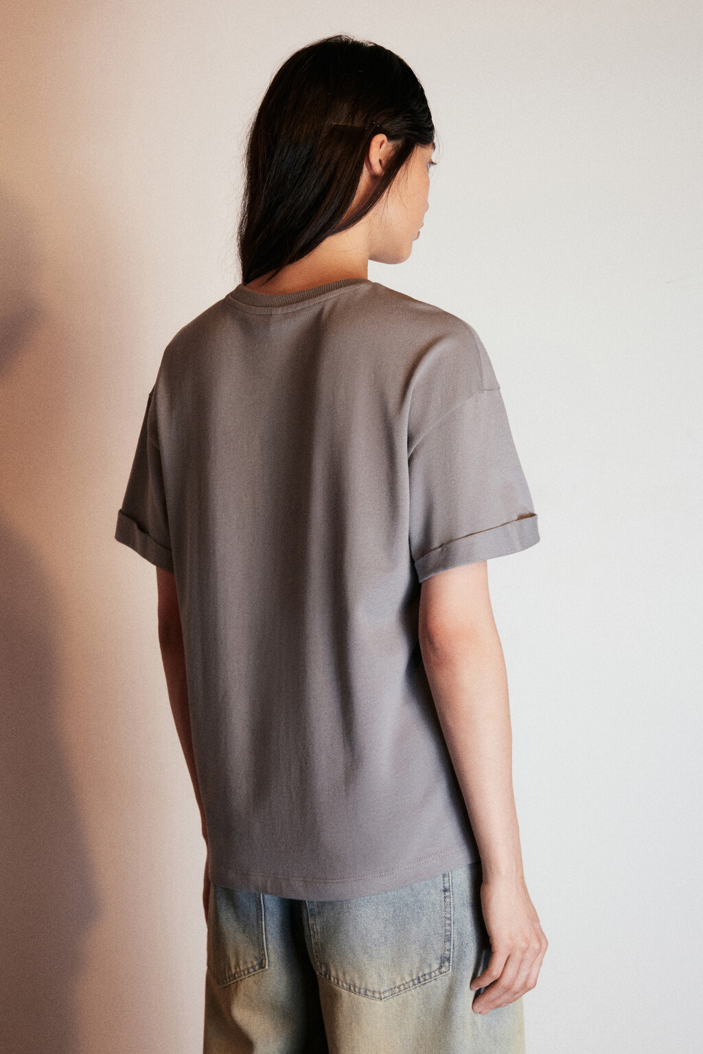Футболка TLOOSE свободная хлопковая - цвет серый - 4