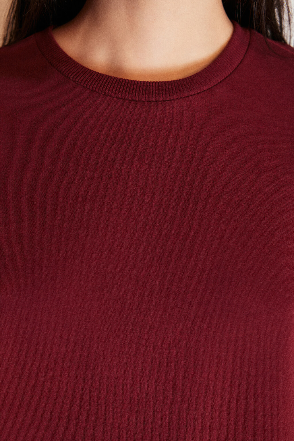 Футболка TLOOSE свободная хлопковая - цвет бордовый - 5