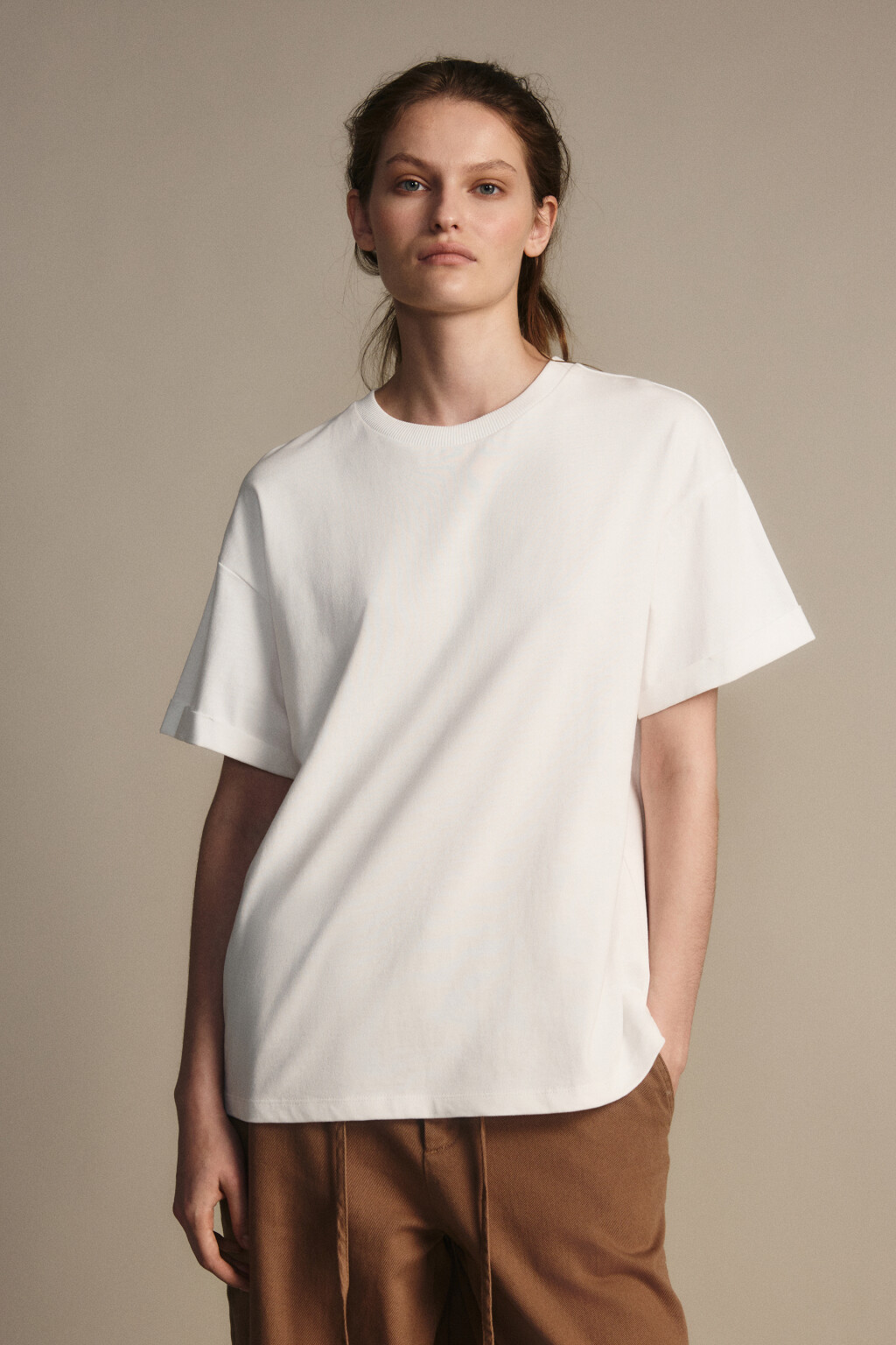 Футболка TLOOSE свободная хлопковая - цвет белый - 2