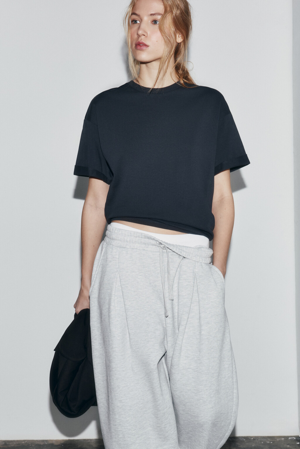 Футболка свободная хлопковая - цвет серый - 1