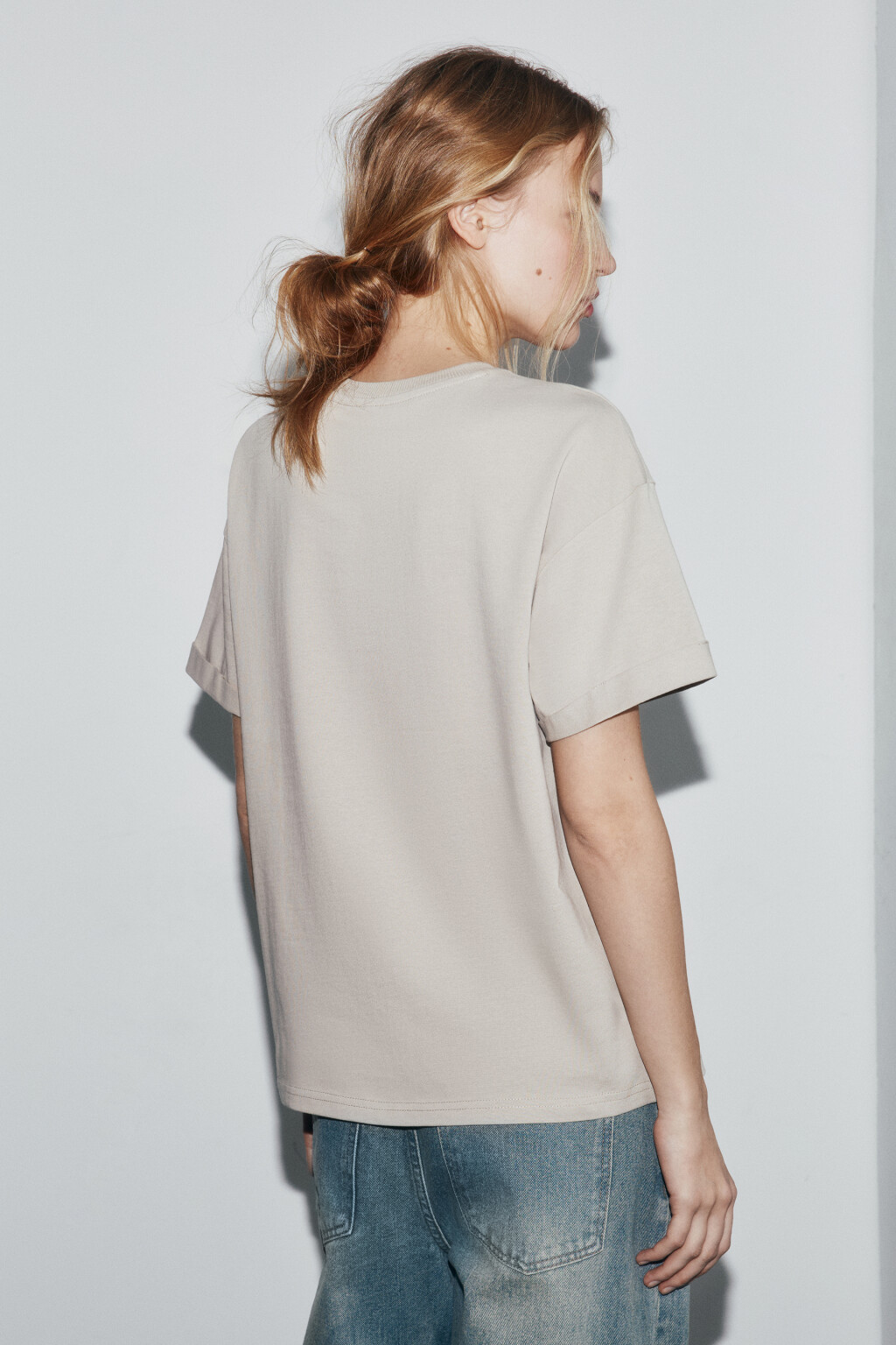 Футболка свободная хлопковая - цвет бежевый - 3