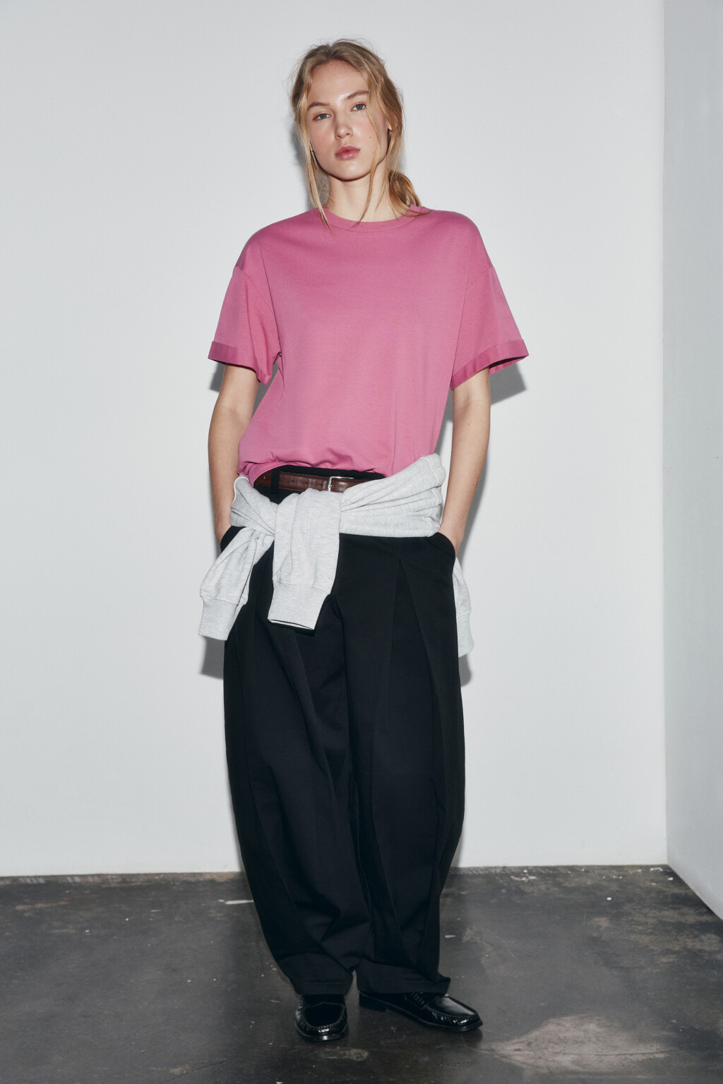 Футболка свободная хлопковая - цвет розовый - 5