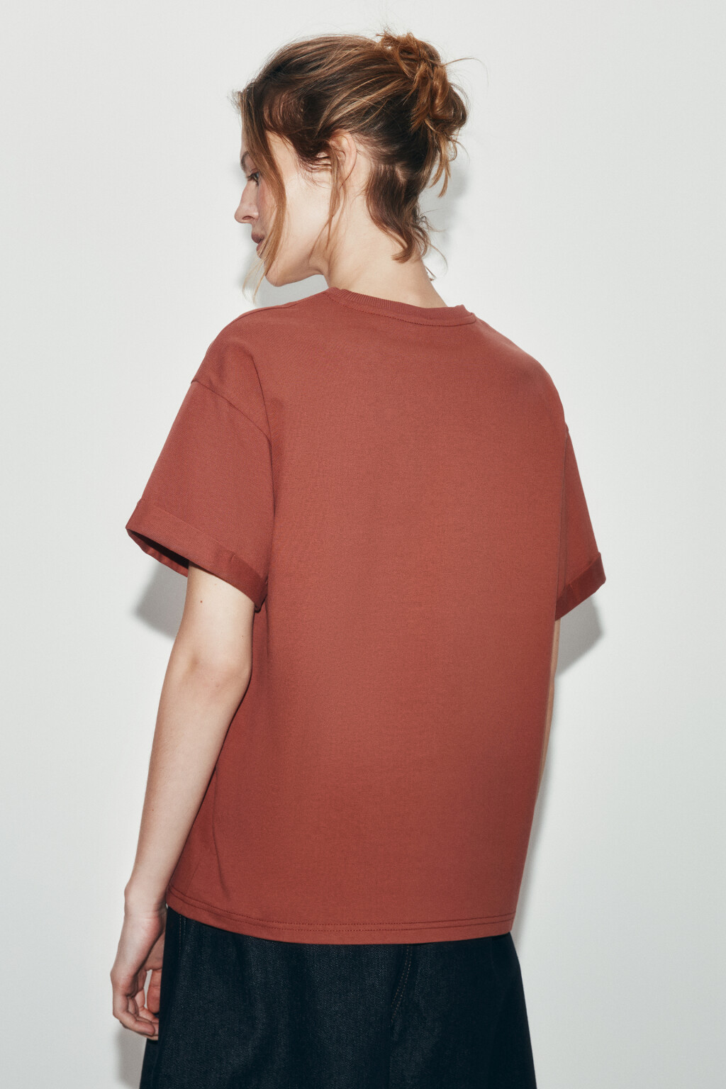 Футболка свободная хлопковая - цвет красный - 3