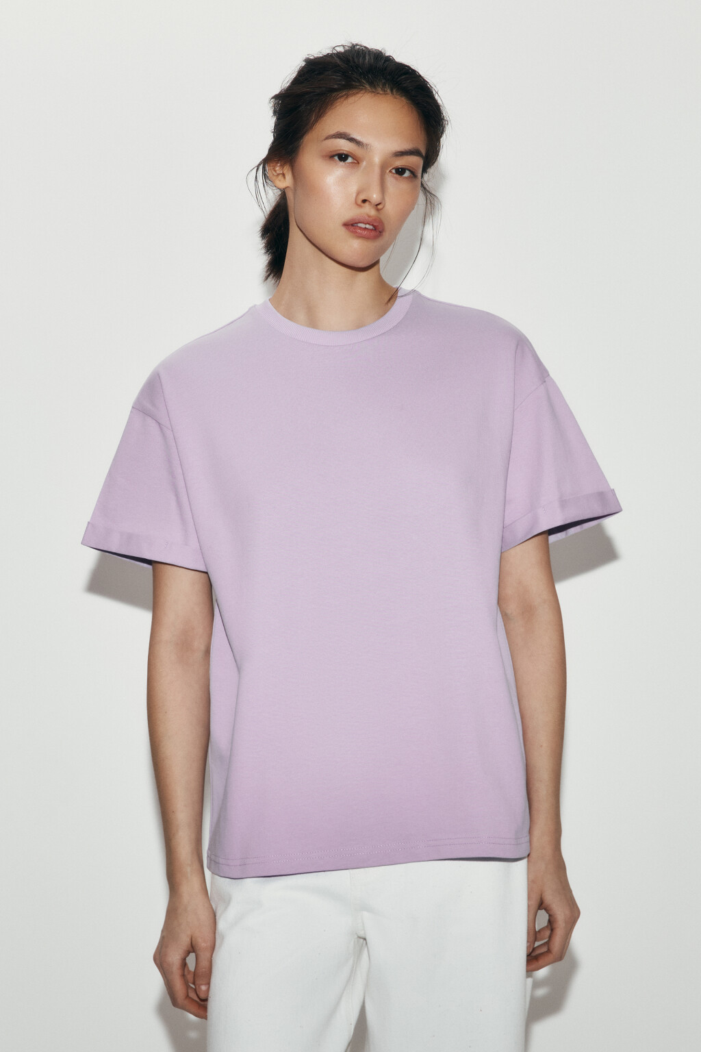 Футболка свободная хлопковая - цвет сиреневый - 2