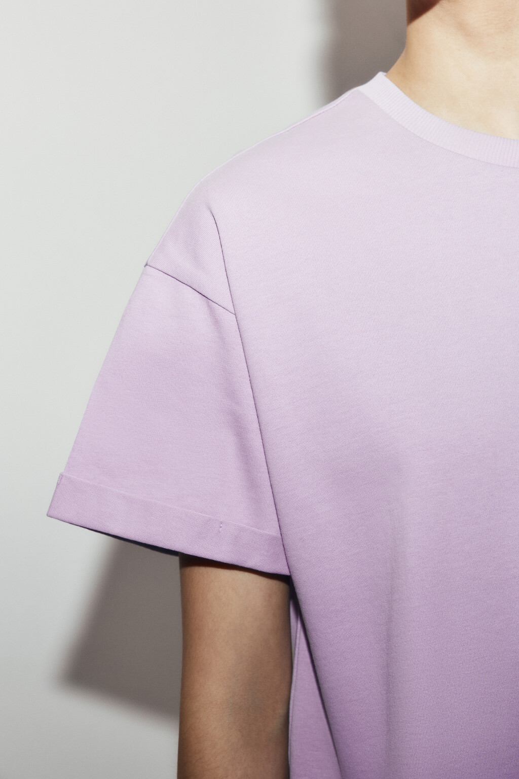 Футболка свободная хлопковая - цвет сиреневый - 6