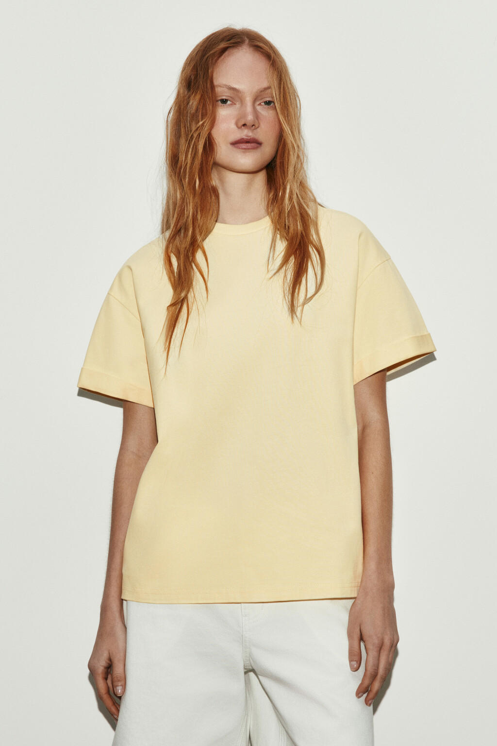Футболка свободная хлопковая - цвет желтый - 2