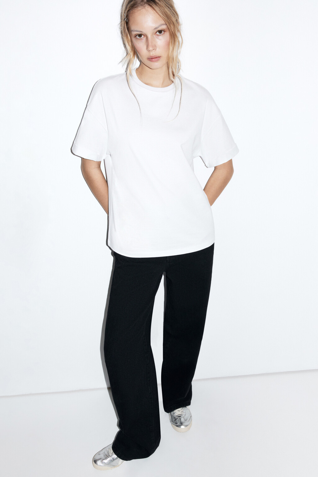 Футболка TLOOSE свободная хлопковая - цвет белый - 1