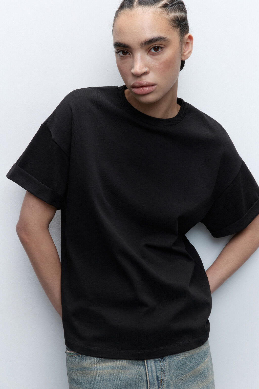 Футболка TLOOSE свободная хлопковая - цвет черный - 1