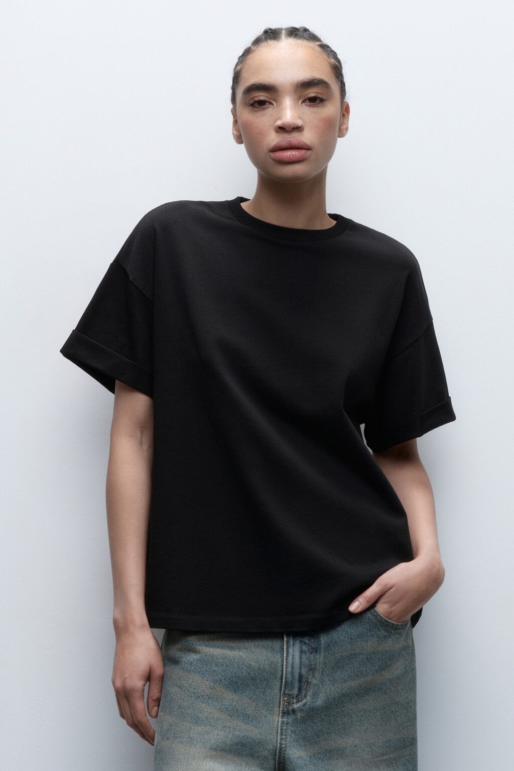 Футболка TLOOSE свободная хлопковая - цвет черный - 2