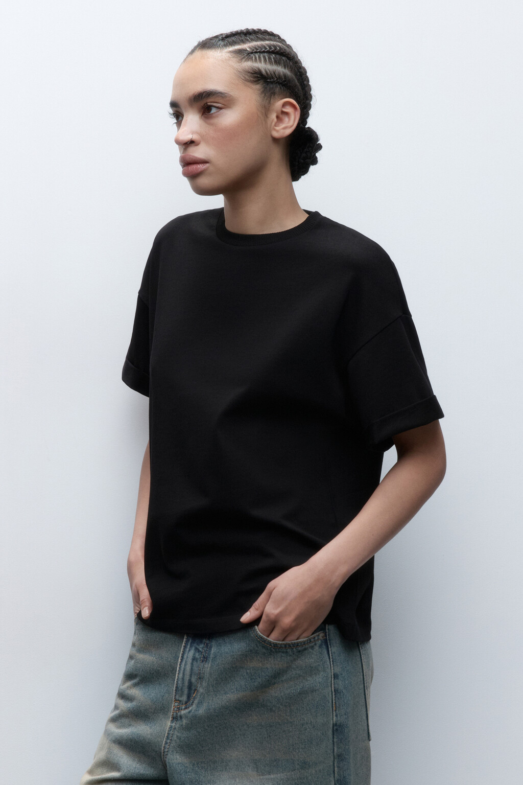 Футболка TLOOSE свободная хлопковая - цвет черный - 3