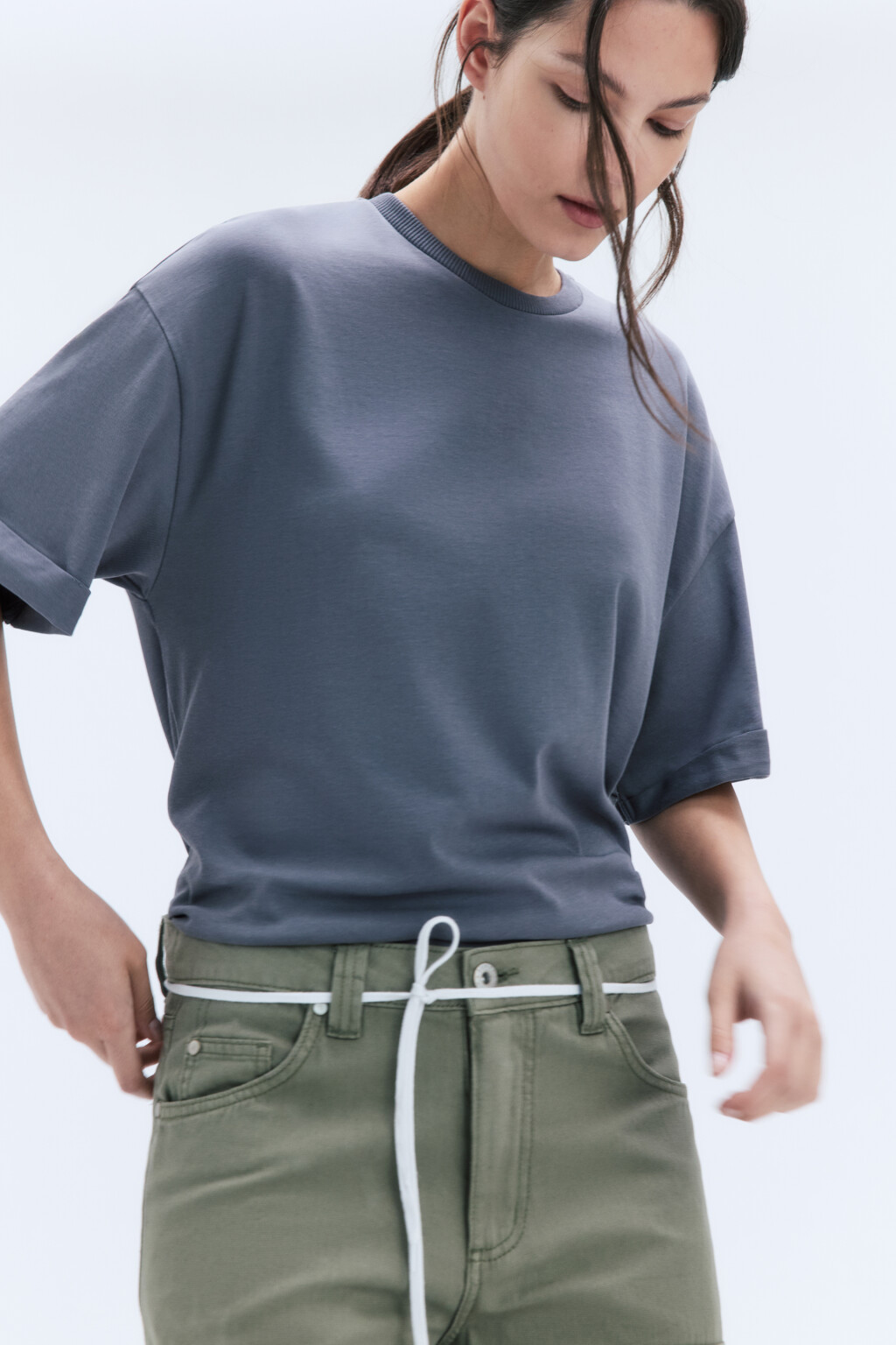 Футболка TLOOSE свободная хлопковая - цвет серый - 1