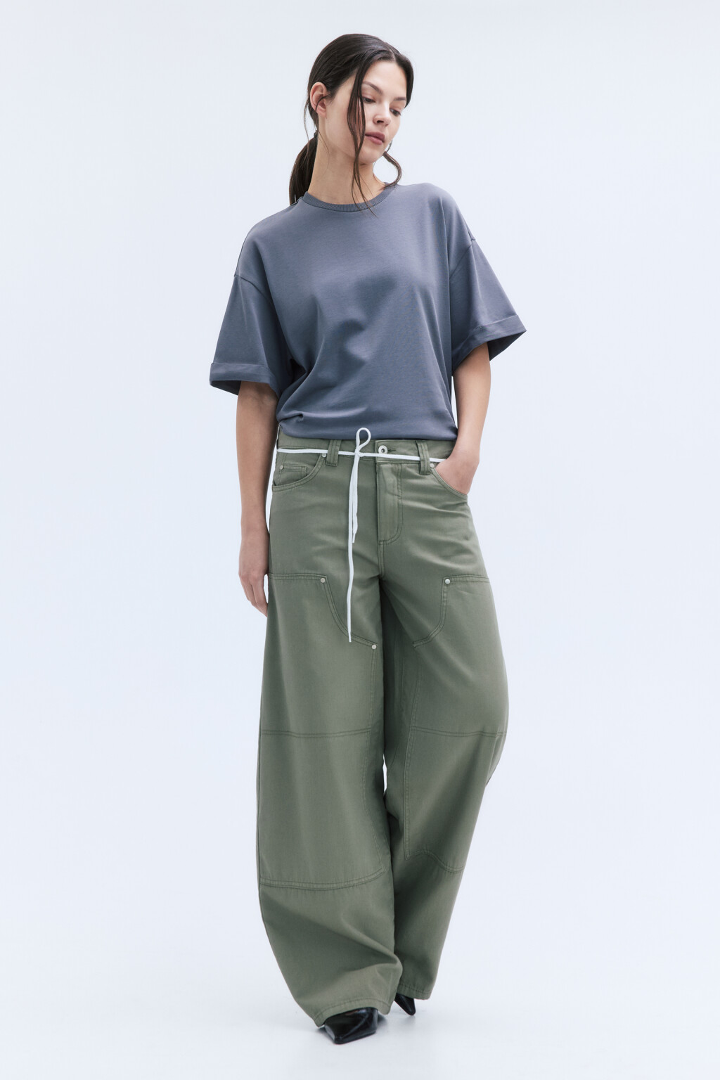 Футболка TLOOSE свободная хлопковая - цвет серый - 5