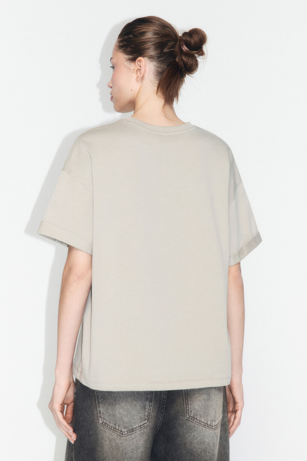 Футболка TLOOSE свободная хлопковая - цвет серый - 3