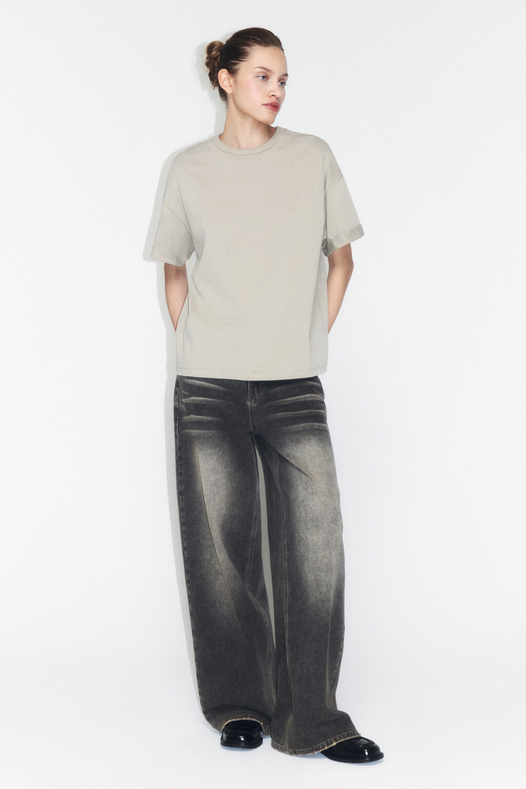 Футболка TLOOSE свободная хлопковая - цвет серый - 4