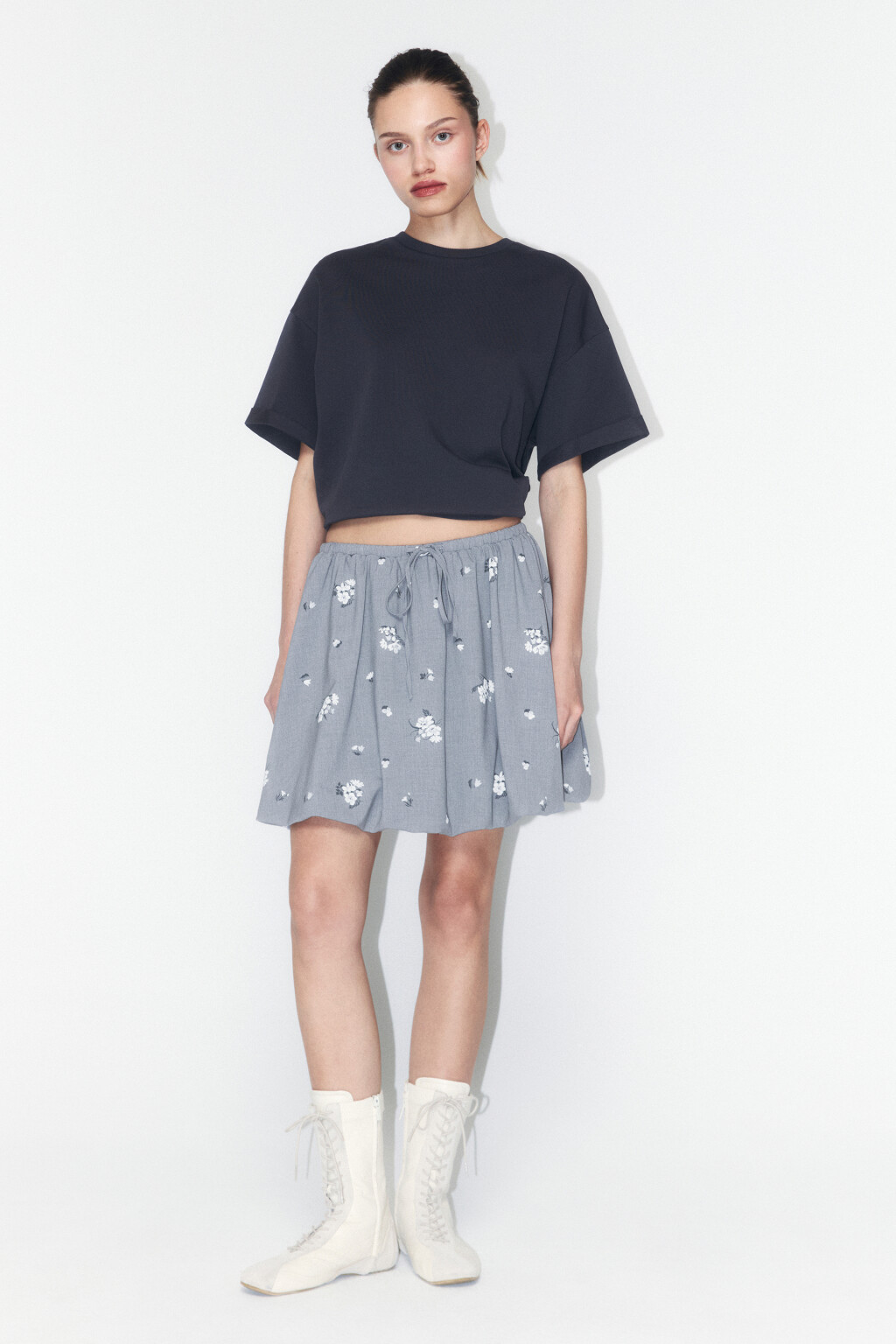 Футболка TLOOSE свободная хлопковая - цвет серый - 4