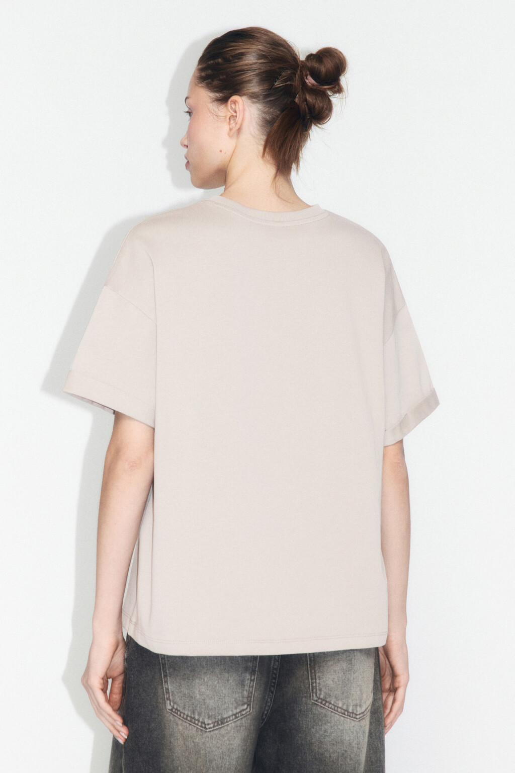 Футболка TLOOSE свободная хлопковая - цвет бежевый - 2