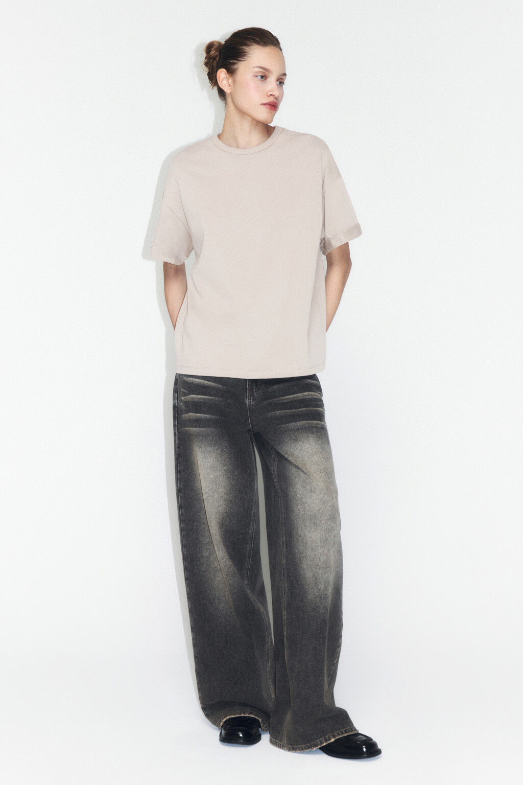 Футболка TLOOSE свободная хлопковая - цвет бежевый - 3