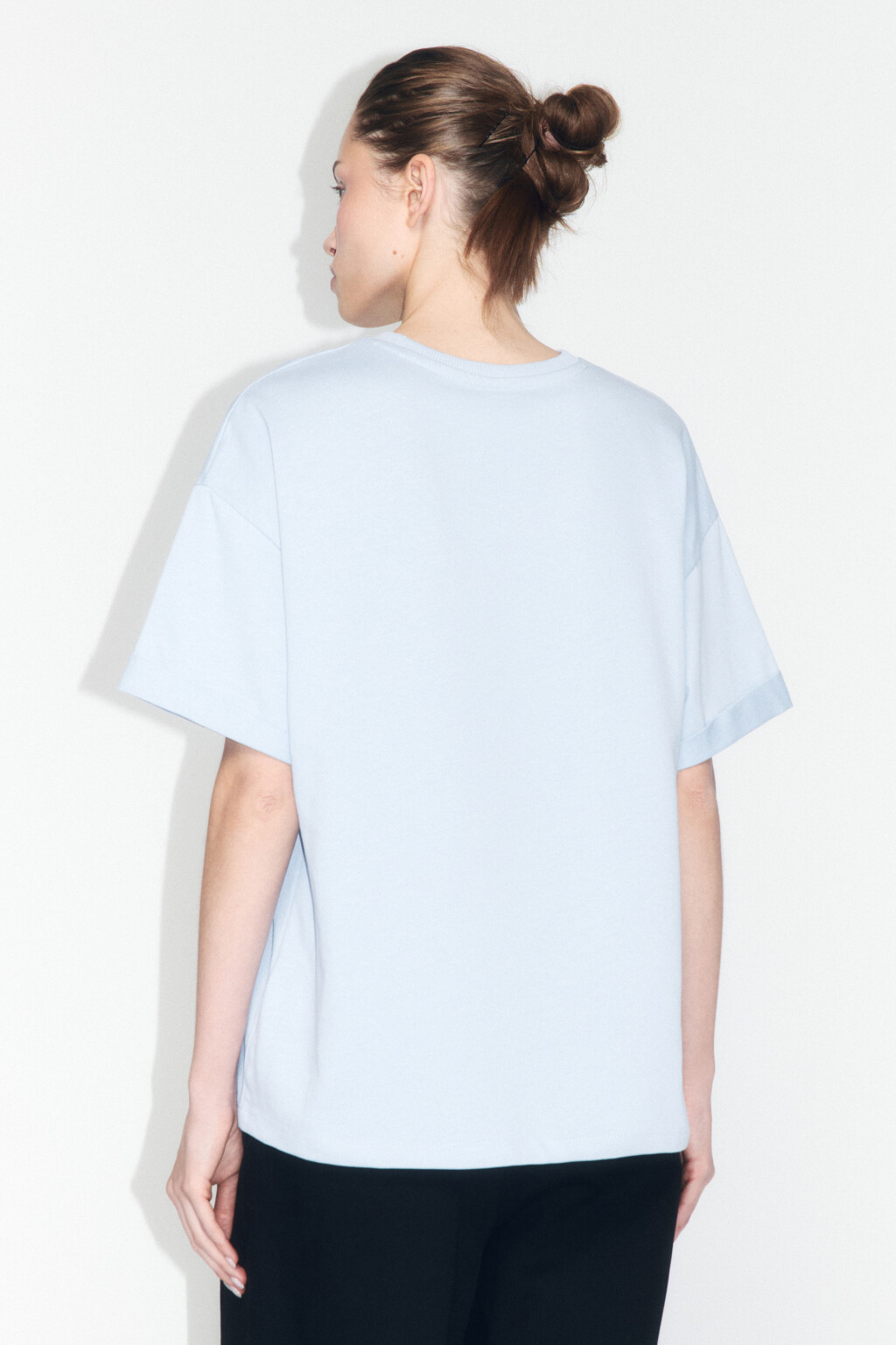 Футболка TLOOSE свободная хлопковая - цвет голубой - 3