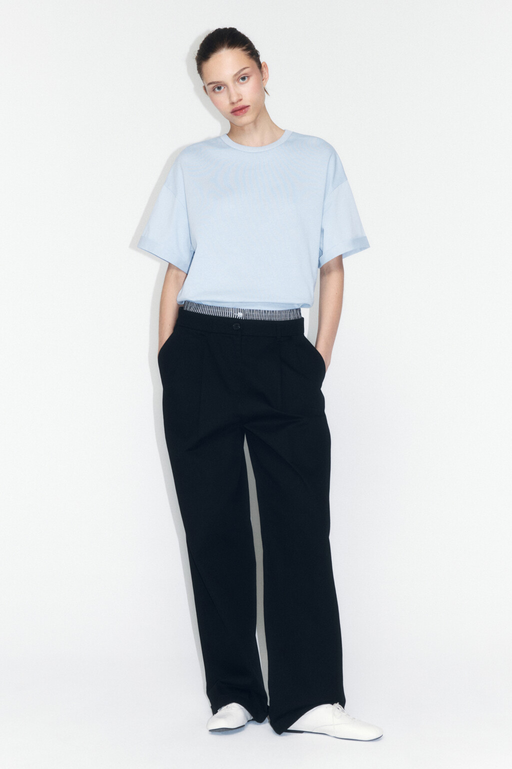 Футболка TLOOSE свободная хлопковая - цвет голубой - 4