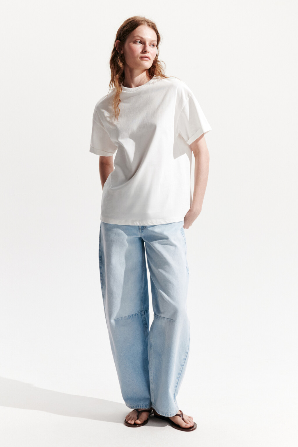 Футболка TLOOSE свободная хлопковая - цвет белый - 4