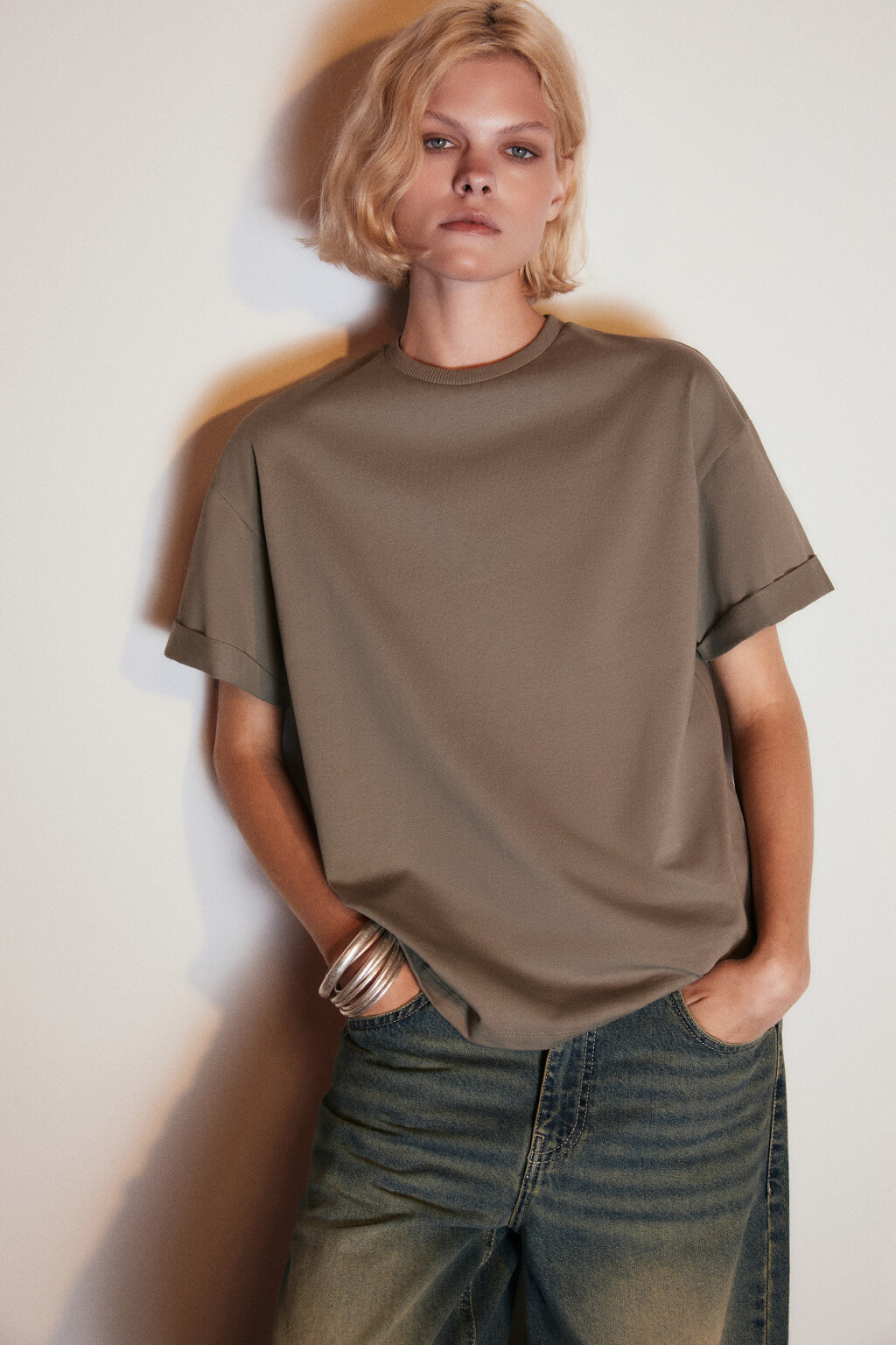 Футболка TLOOSE свободная хлопковая - цвет зеленый - 2